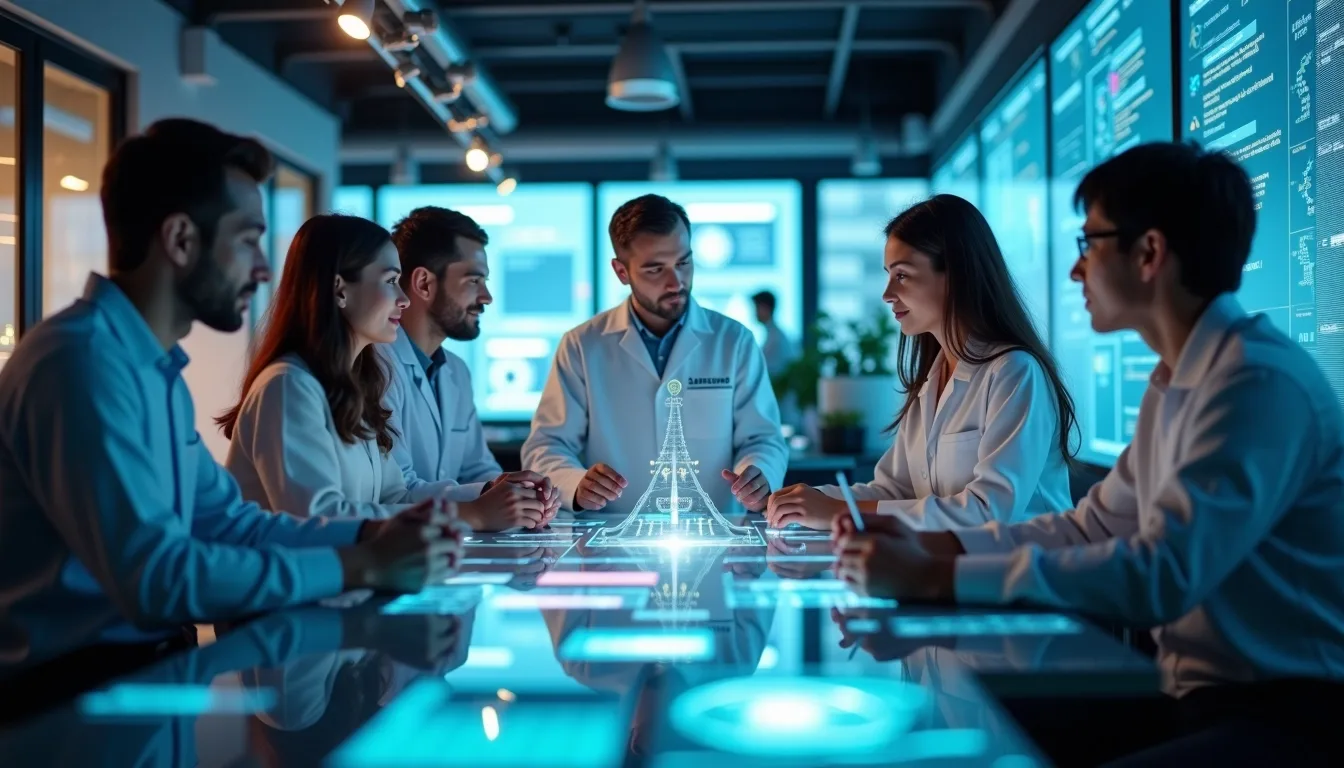 A multidisciplinary research team working on innovative AI projects aligned with emerging AI research trends at Samsung AI Forum 2025.