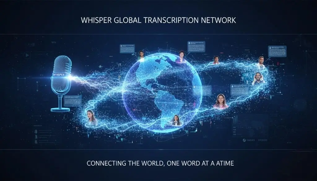 Global digital communication powered by Whisper Transcription technology.