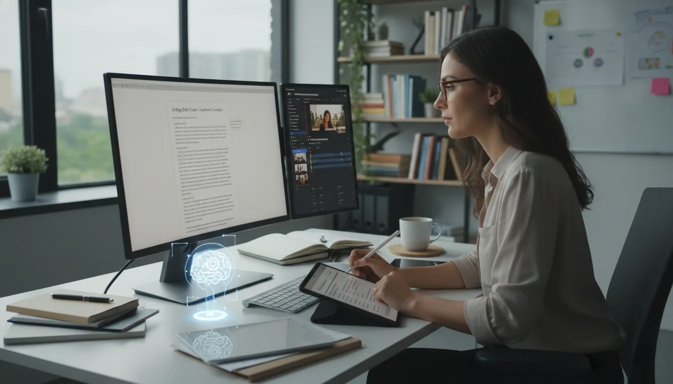 Marketer optimizing AI content generation for digital campaigns