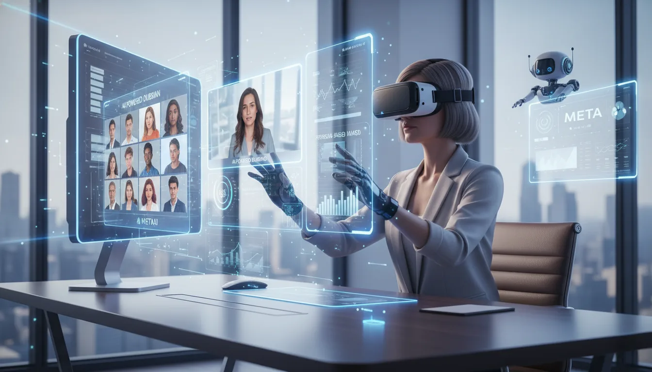 Marketer using the latest meta ai features for AI-powered video dubbing and persona-based image generation.