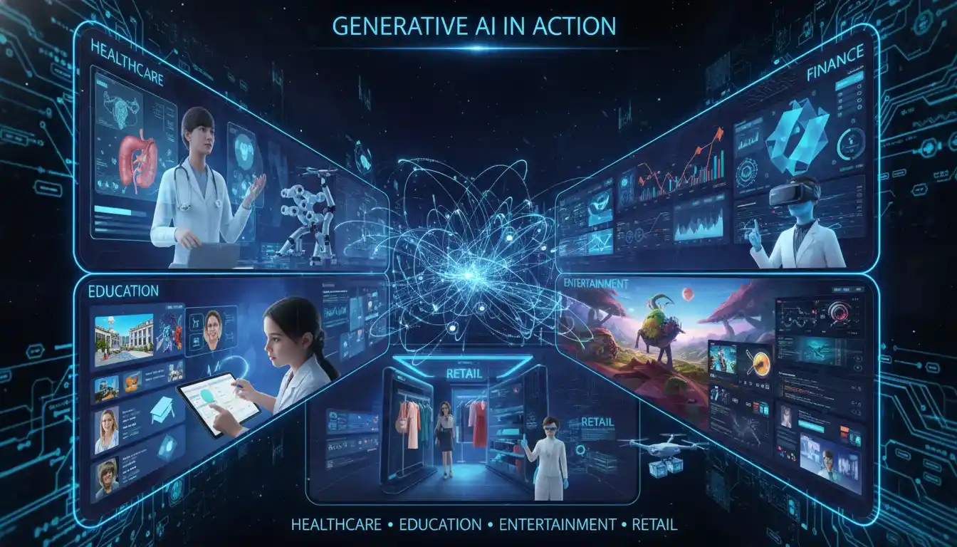 Real-world industry examples of generative AI tools in action across business sectors