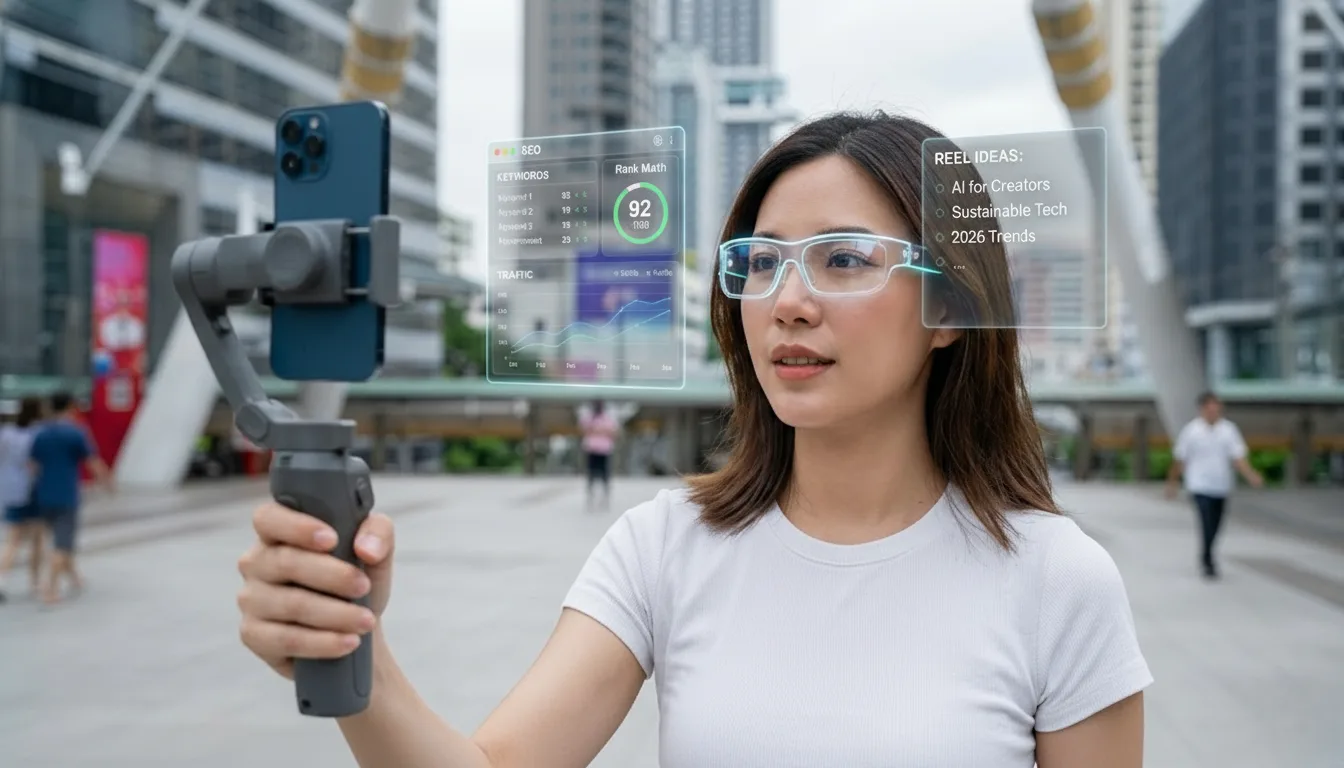 AI smart glasses for productivity 2026 powering content creation workflows with AR smart glasses.