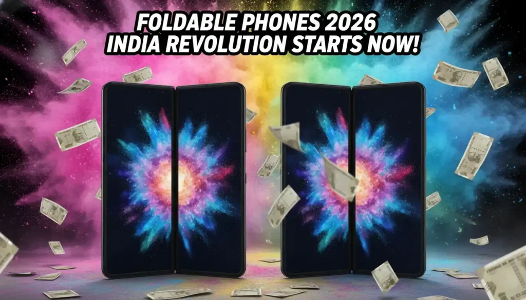 Foldable phones 2026 India takeover with top models unfolded, rupee deals, and festive Holi vibes for viral sharing.