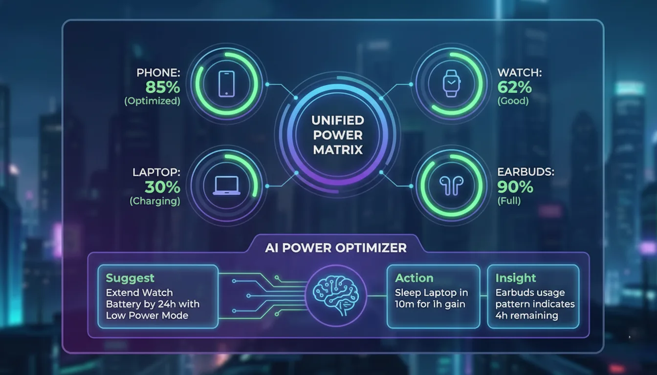 Future trends in AI battery optimization across devices and next-gen networks.