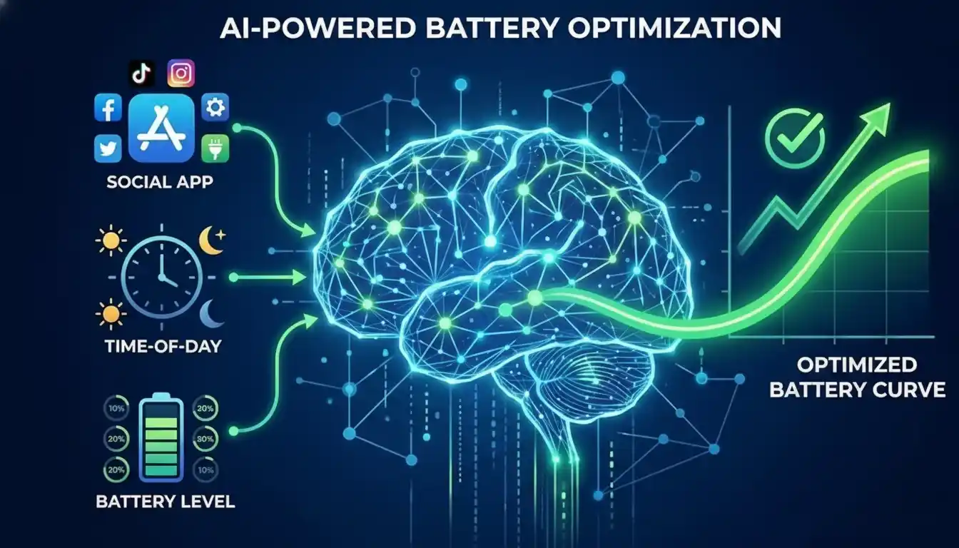 How AI battery optimization learns user habits to extend smartphone battery life.