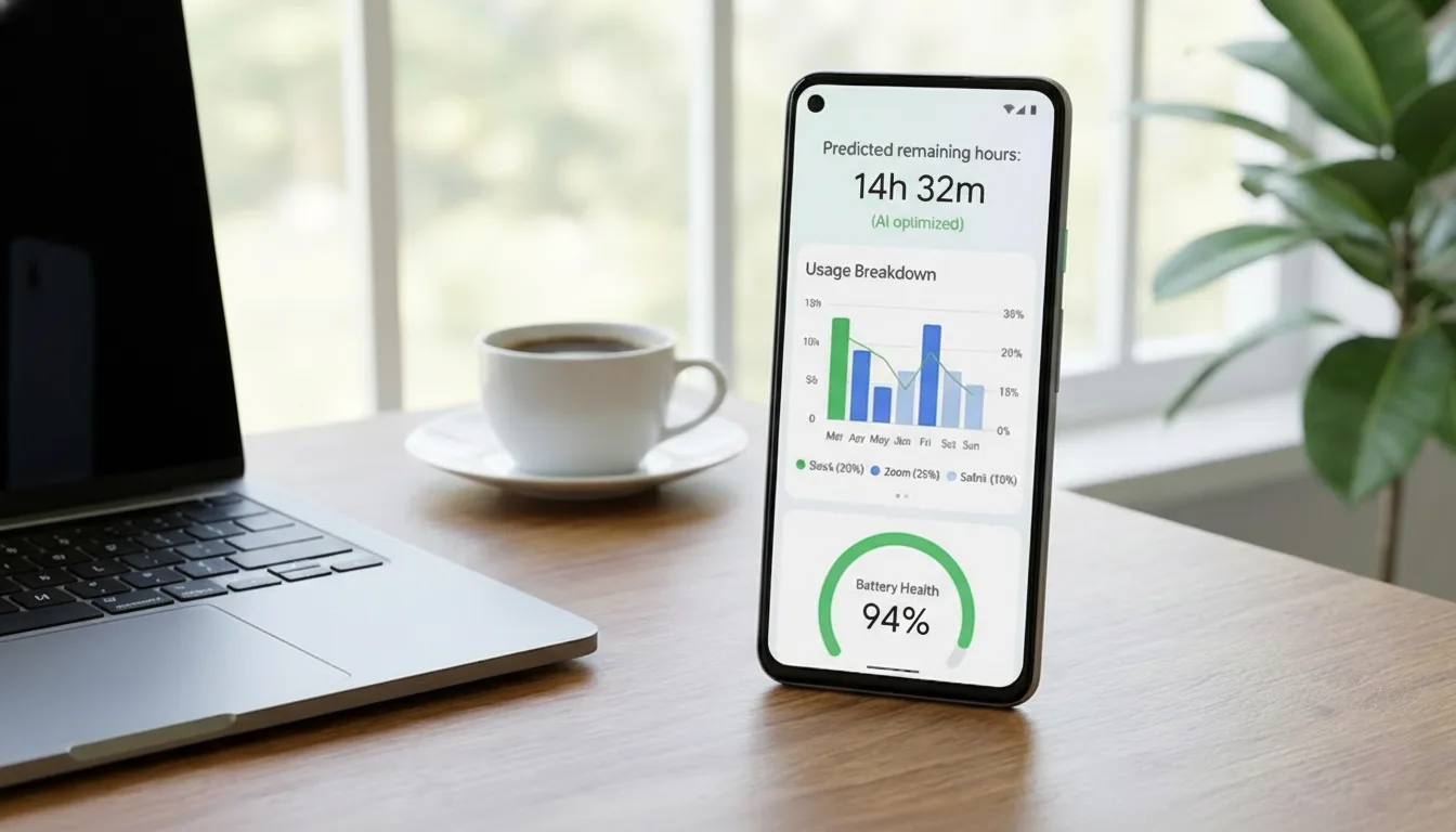 Introduction to AI for smartphone battery life with an intelligent optimization dashboard.