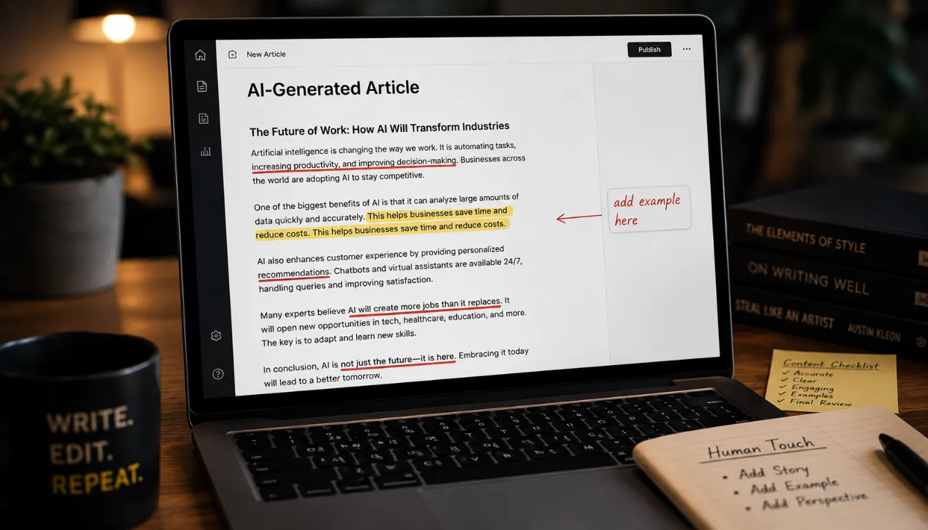 generative AI limitations in content creation showing inaccuracies and repetition
