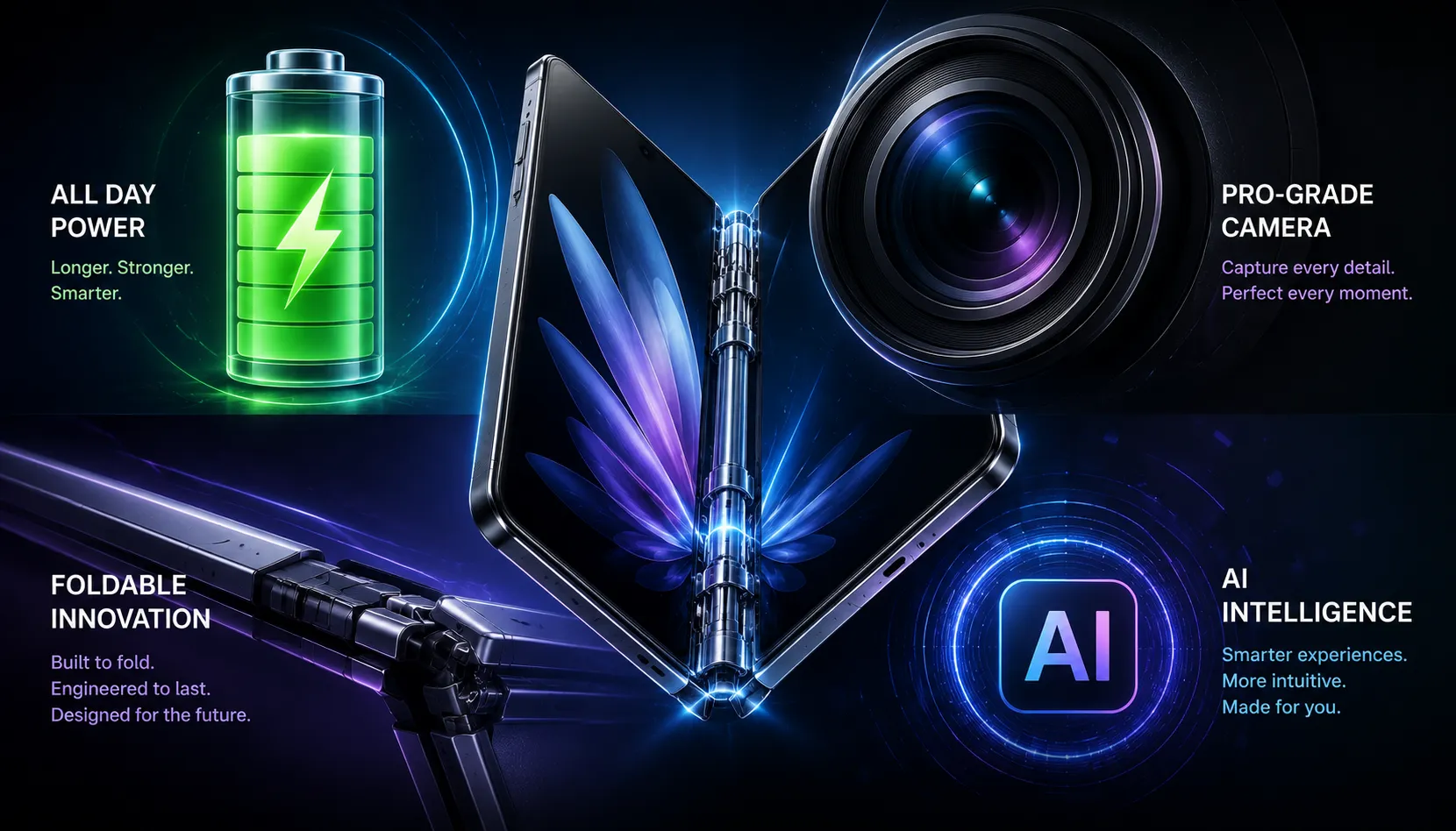 Core July 2026 smartphone trends including big batteries, advanced cameras, foldable designs and new AI assistants